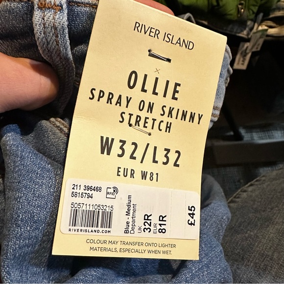 NWT River Island Ollie Spray On Skinny Stretch Distressed Jeans - Picture 8 of 11